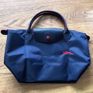 Longchamp Navy Small Le Pliage Top Handle Bag